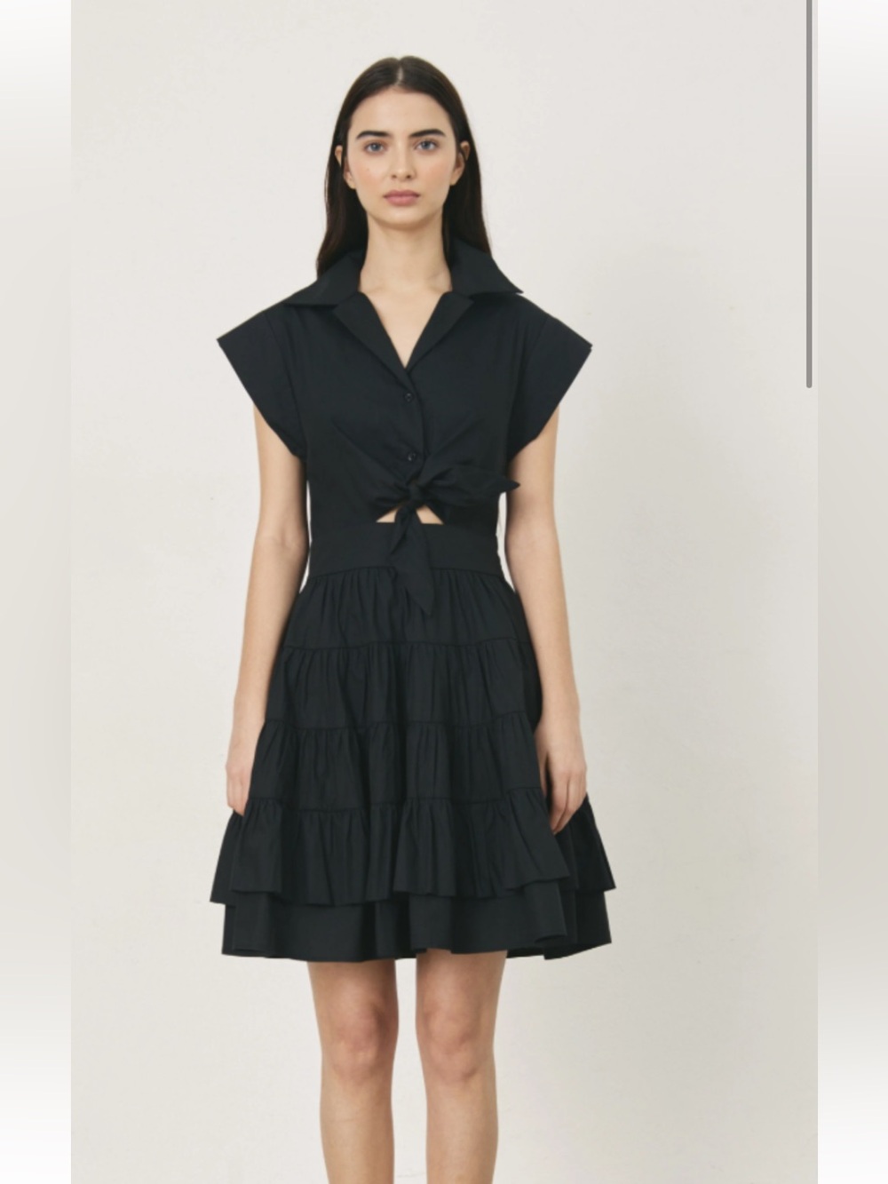 Black Tie-Front dress
 DELUC Murillo dress
